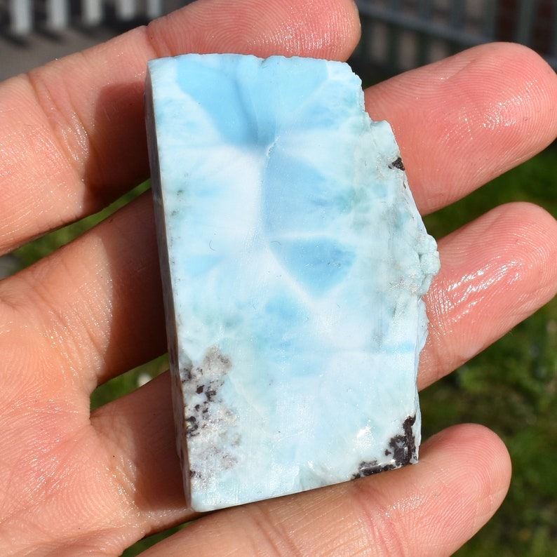 Larimar Dolphin Stone Freeform Raw Slab Slice - 37 grams - #010 - Image 2