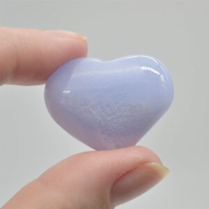 Blue Lace Agate Puffy Heart - 2.5cm - #06