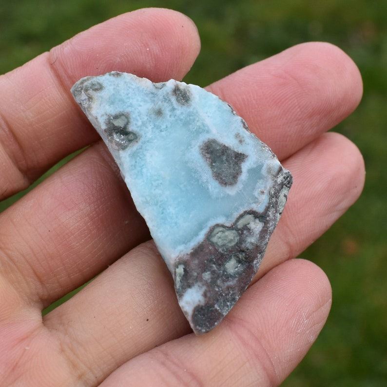 Larimar Dolphin Stone Freeform Raw Slab Slice - 18 grams - #029 - Image 2