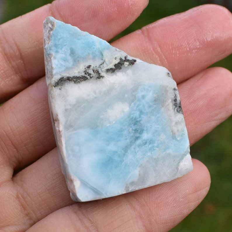 Larimar Dolphin Stone Freeform Raw Slab Slice - 30 grams - #027 - Image 2