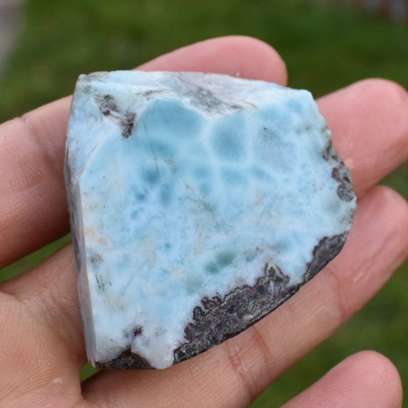Larimar Dolphin Stone Freeform Raw Slab Slice - 38 grams - #022 - Image 2