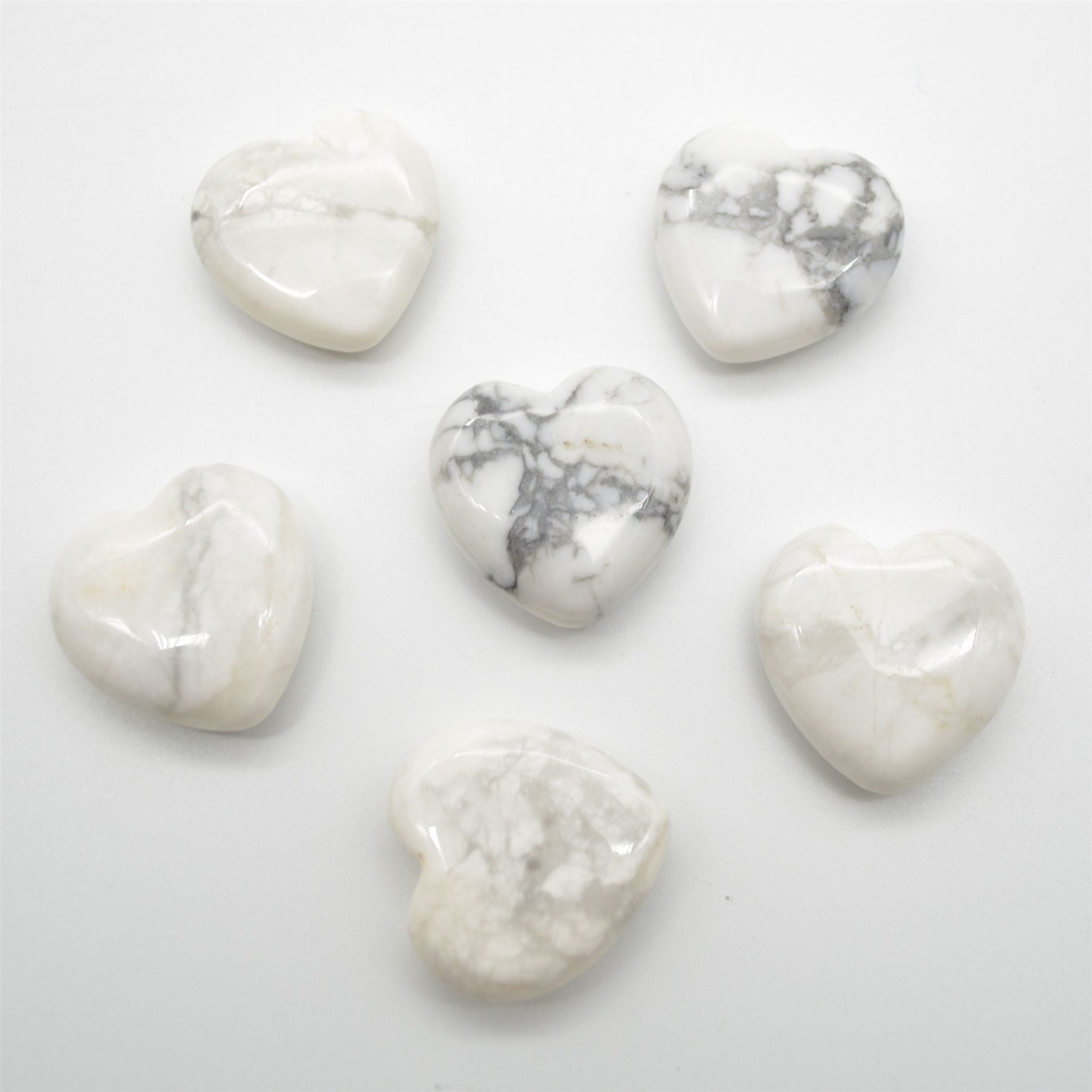 White Howlite Heart - 3cm - 1 Count - Image 2