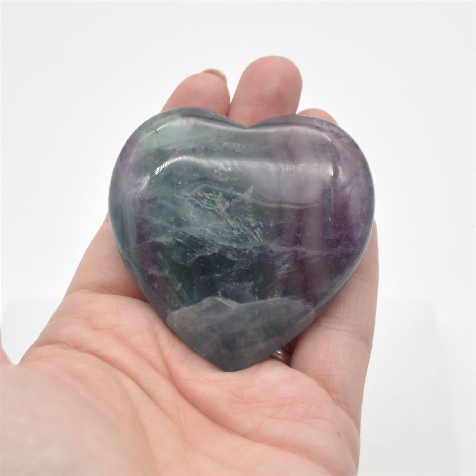 Rainbow Fluorite Crystal Heart - 6cm - 1 Count - Image 5