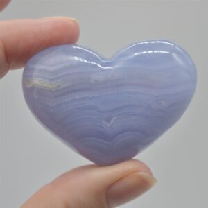 Blue Lace Agate Puffy Heart - 4cm - #07