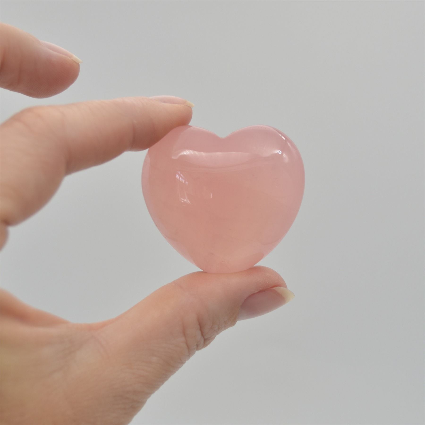 Rose Quartz Puffy Crystal Heart - 4cm - 1 Count - Image 5