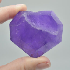Amethyst Gemstone Faceted Heart - 5cm #01