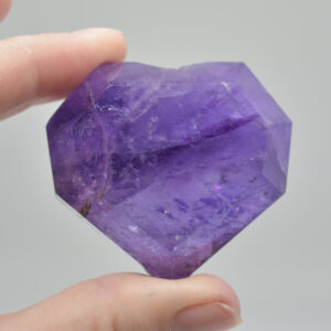 Amethyst Gemstone Faceted Heart - 4.7cm #05