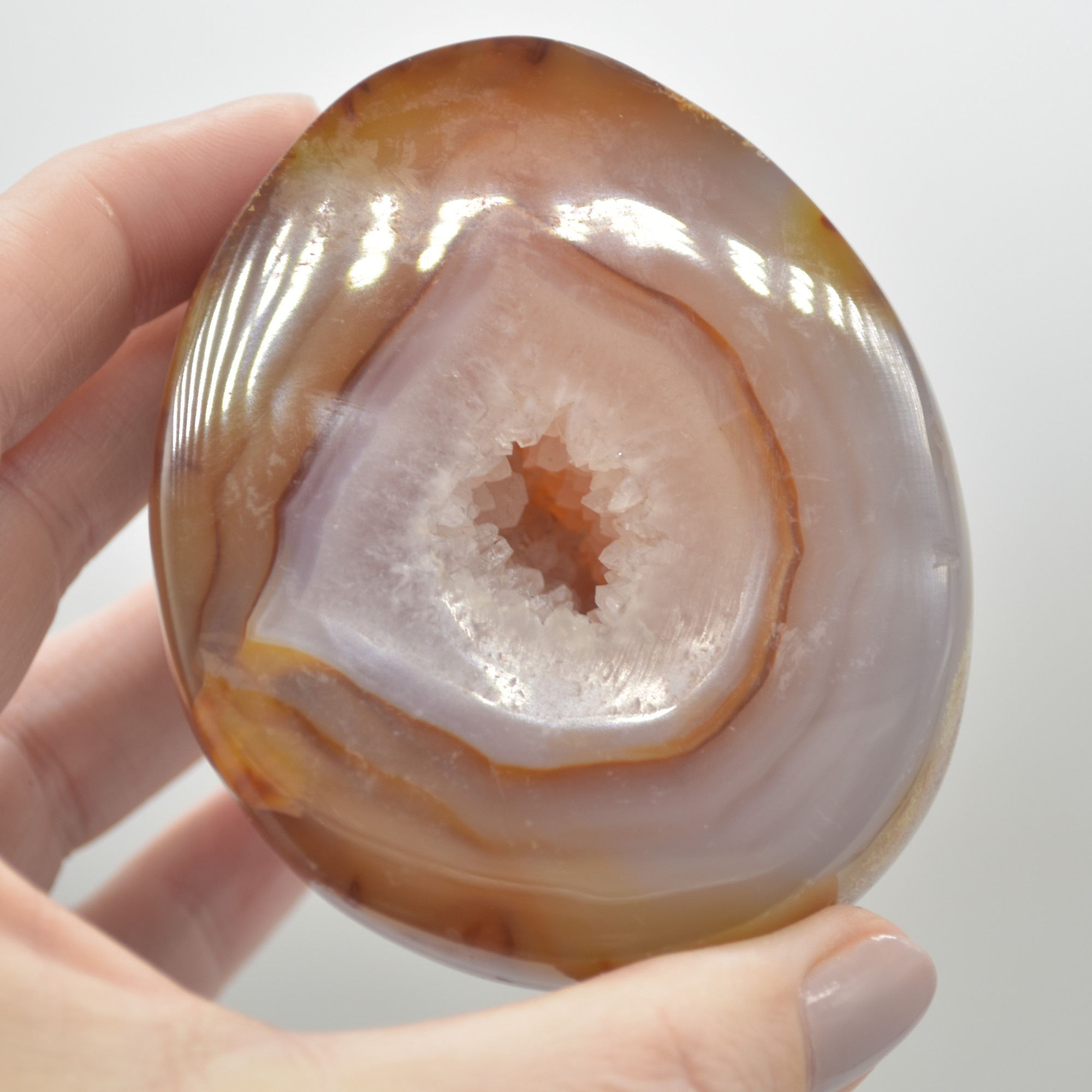 Agate Crystal Geode - 1 Count - 350 grams - 5.5cm x 7cm - #07 - Image 5