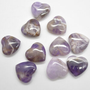 Chevron Amethyst Gemstone Heart - 2cm - 1 Count