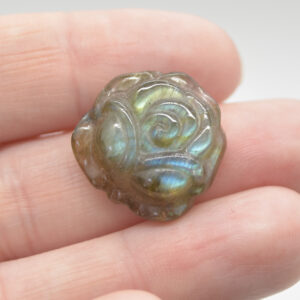 Labradorite Carved Rose Flower - 2cm - 1 Count