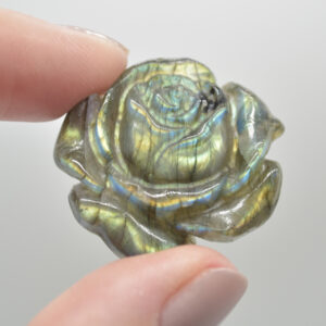 Labradorite Carved Rose Flower - 3cm - 1 Count