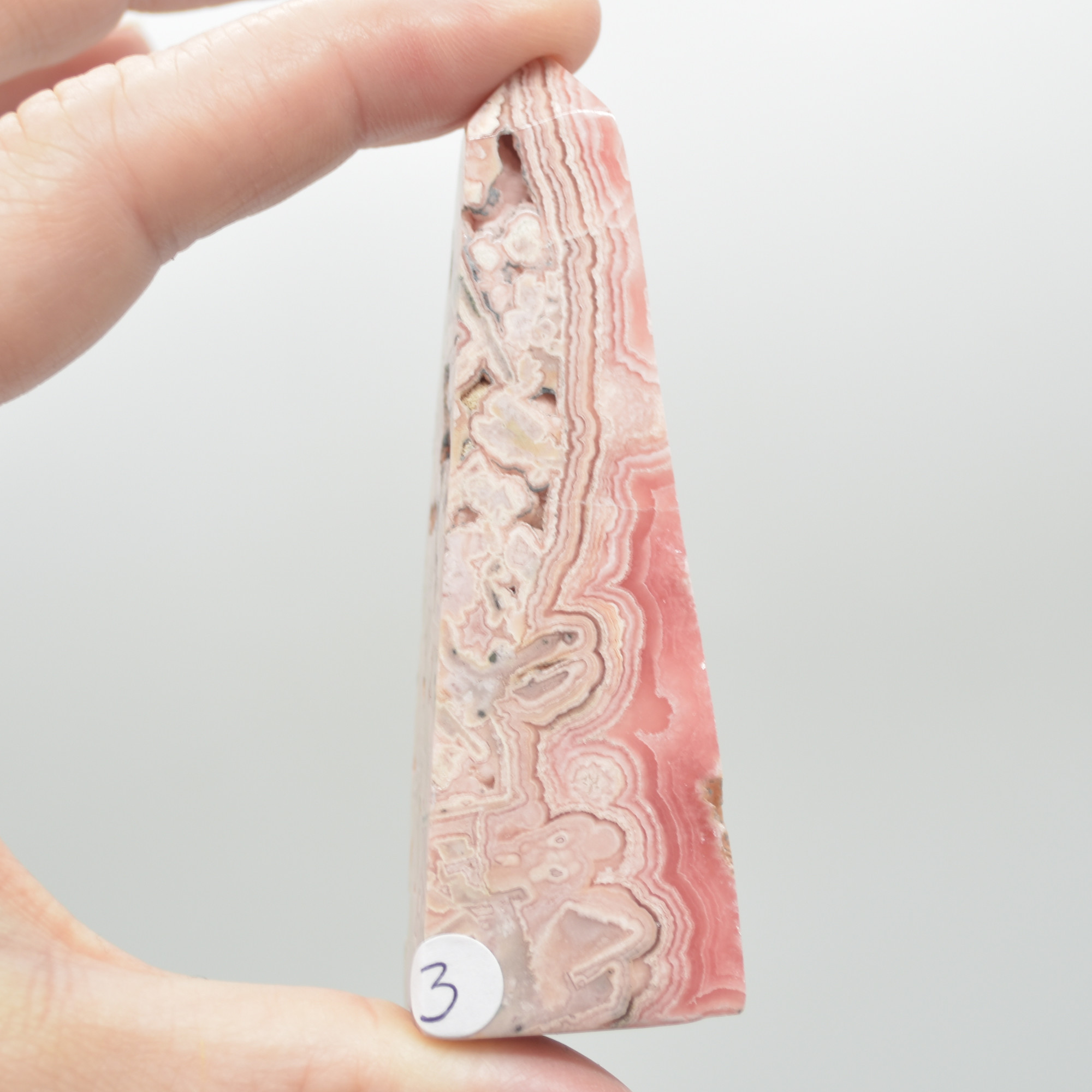 Rhodochrosite Point Tower Wand from Argentina - 87 grams - 8cm #03 - Image 4