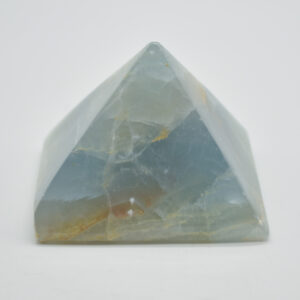 Blue Onyx Lemerian Aquatine Calcite Crystal Pyramid - 4cm x 5.5cm #01