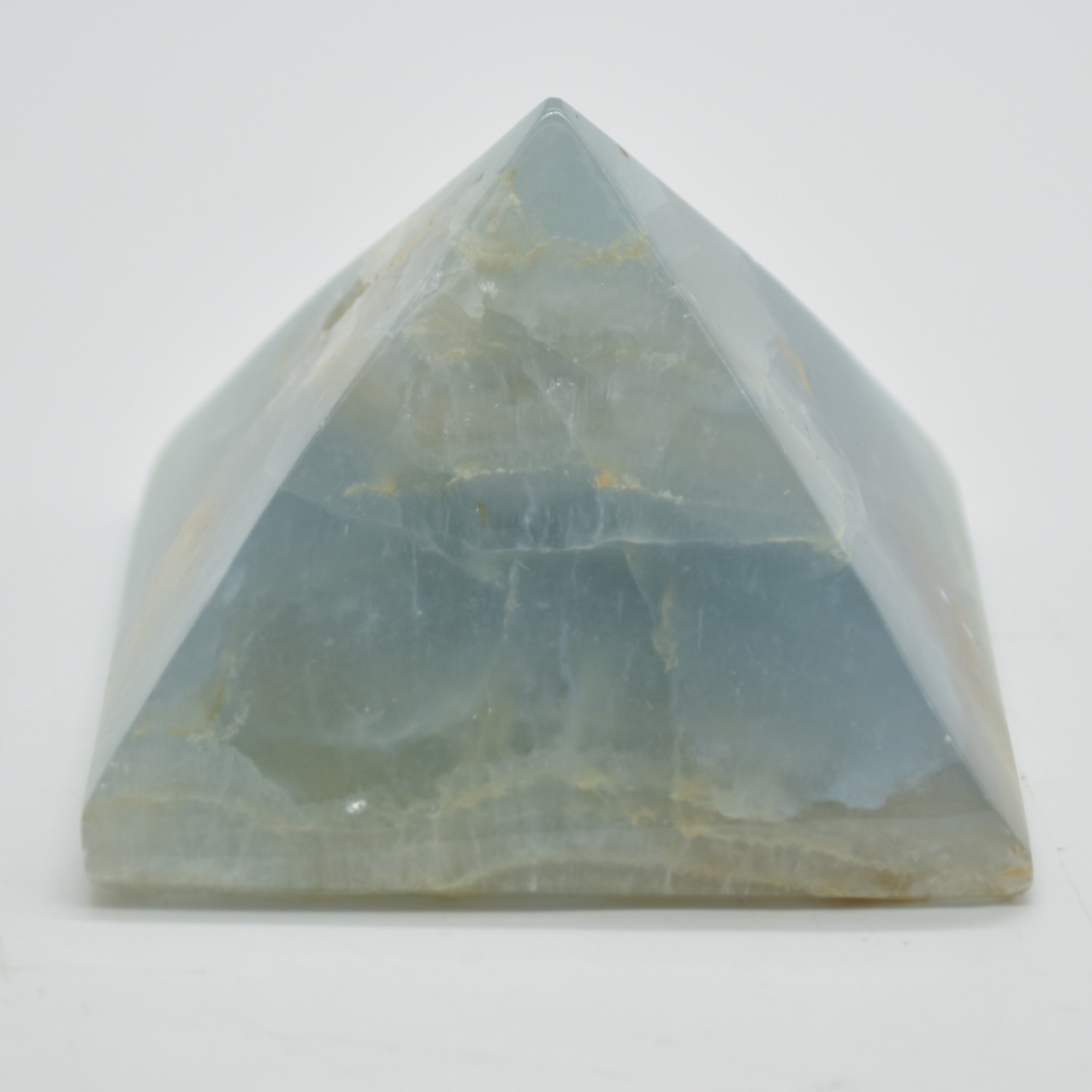 Blue Onyx Lemerian Aquatine Calcite Crystal Pyramid - 4cm x 5.5cm #01 - Image 2