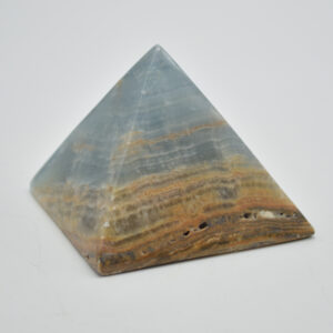 Blue Onyx Lemerian Aquatine Calcite Crystal Pyramid - 5cm x 6.5cm #03