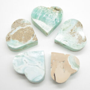 Caribbean Calcite Raw Hand Polished Heart - 4cm - 1 Count