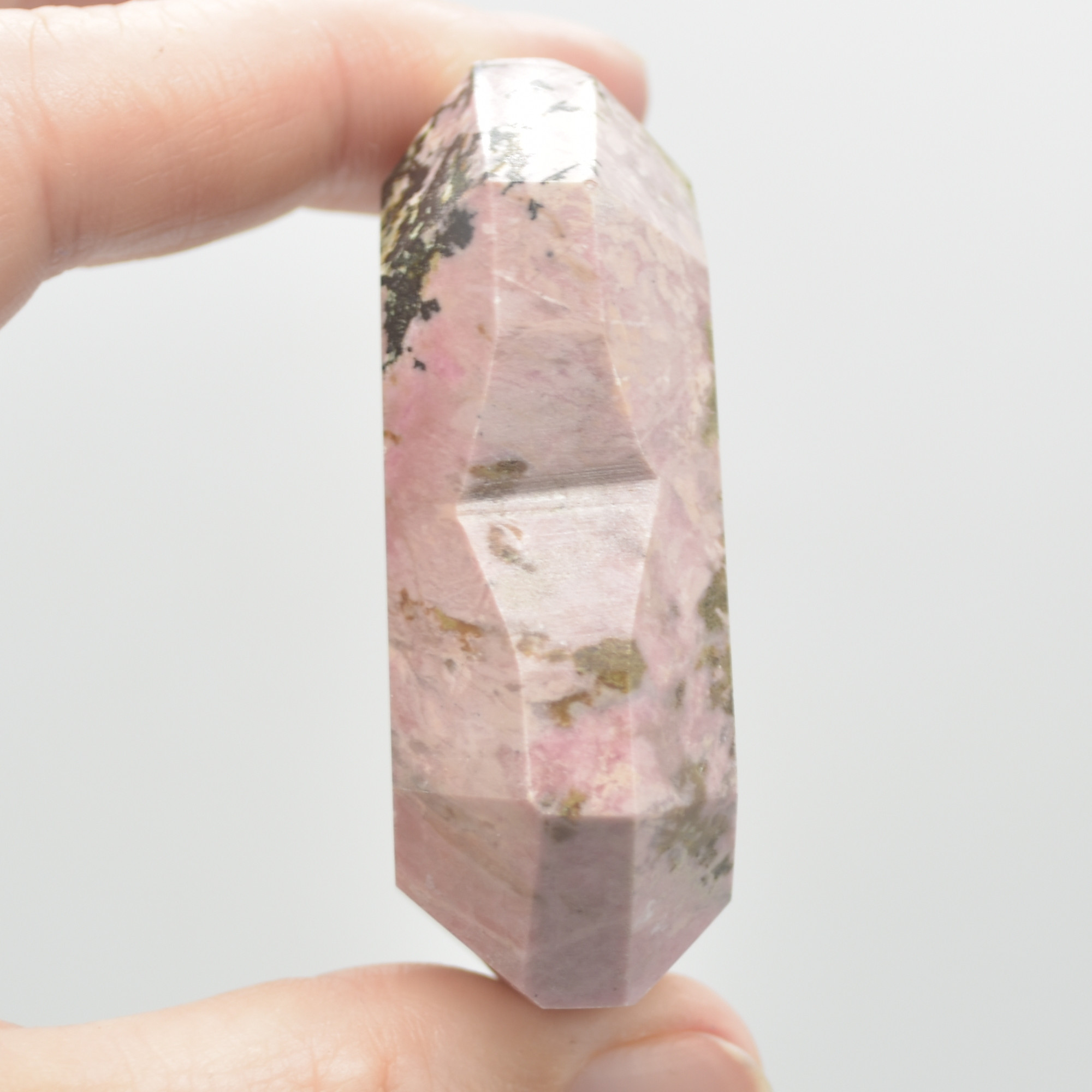 Rhodonite Gemstone Faceted Heart - 5cm #02 - Image 4