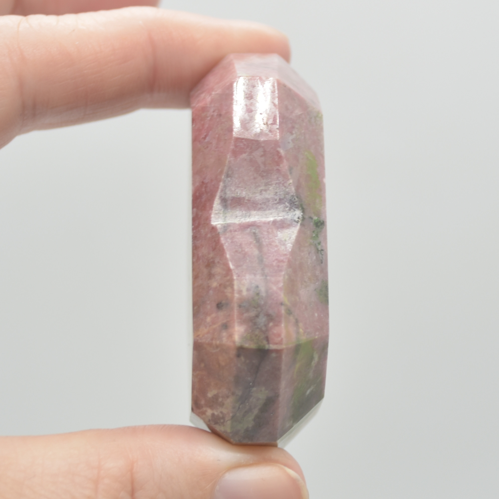 Rhodonite Gemstone Faceted Heart - 5cm #03 - Image 4