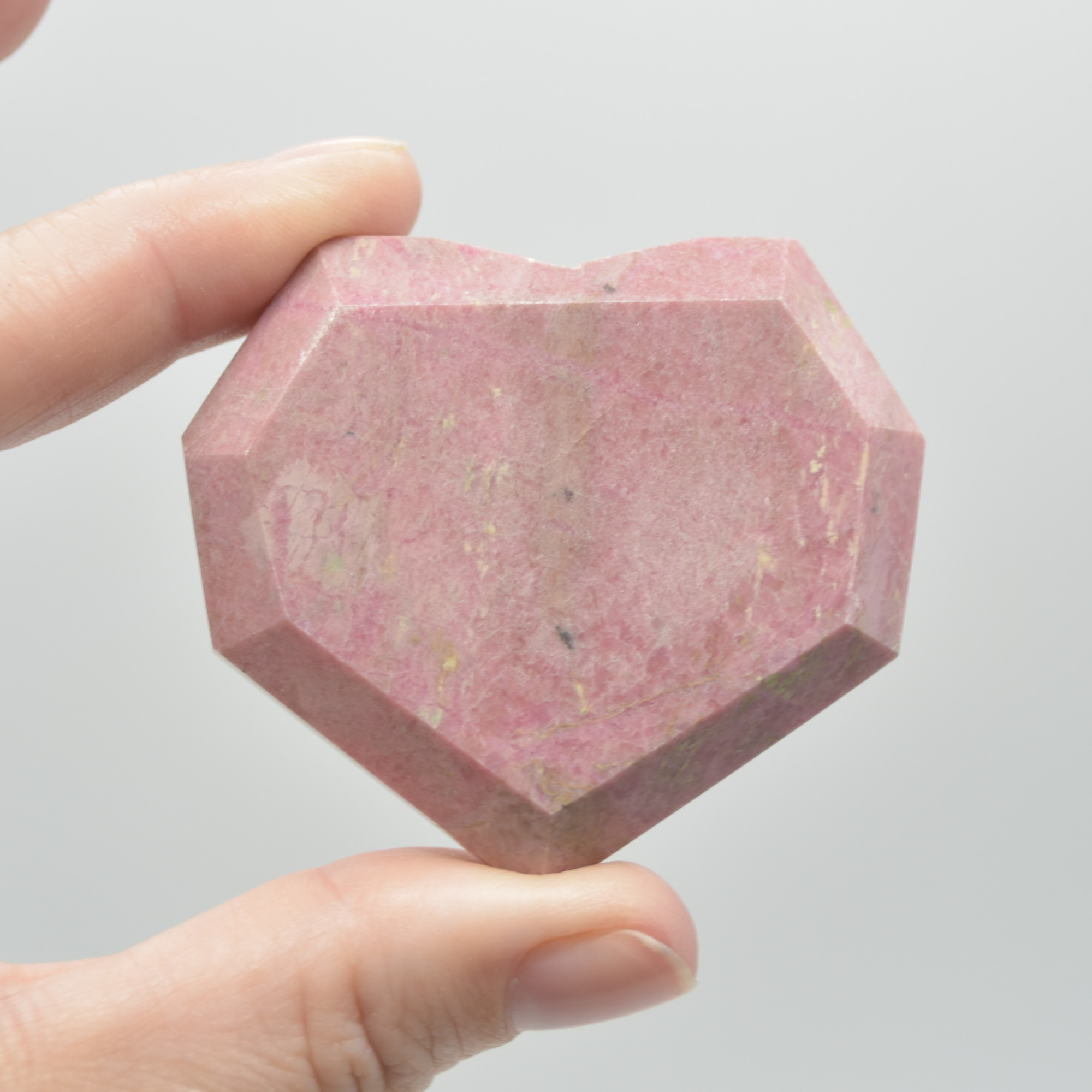 Rhodonite Gemstone Faceted Heart - 5cm #06 - Image 2