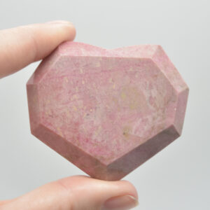 Rhodonite Gemstone Faceted Heart - 5cm #06