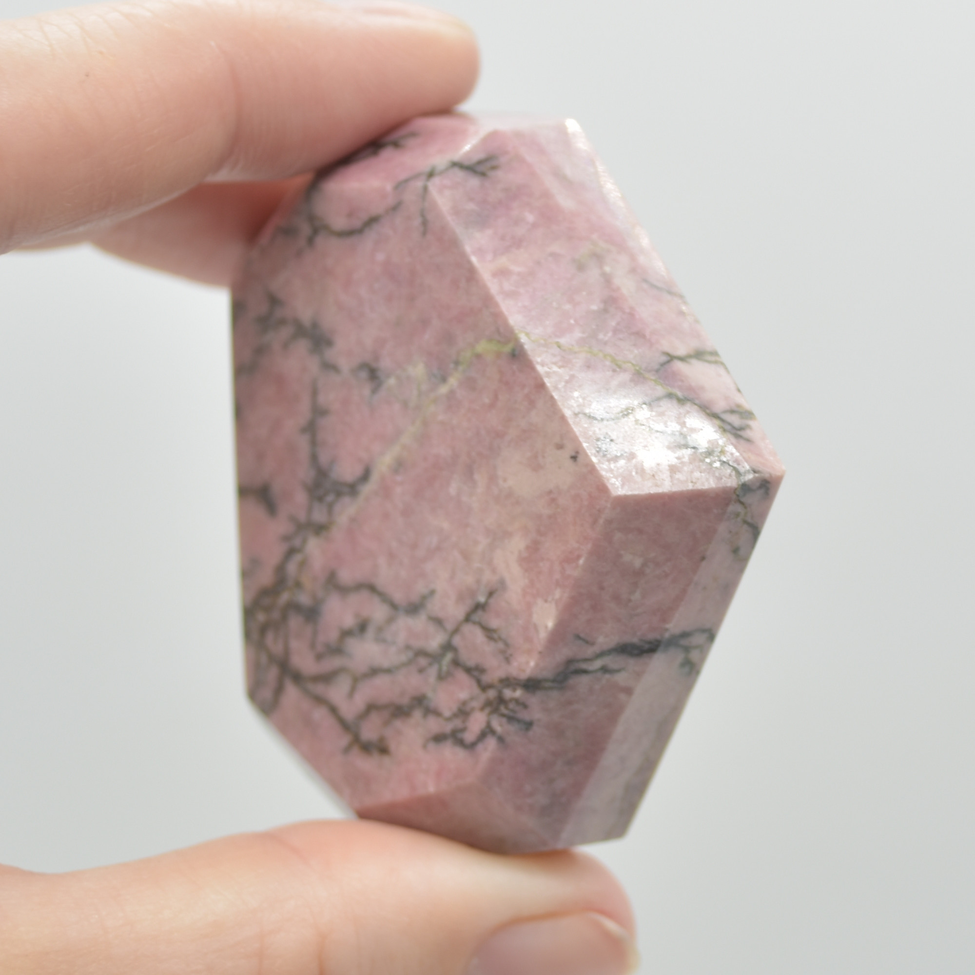 Rhodonite Gemstone Faceted Heart - 5cm #09 - Image 5