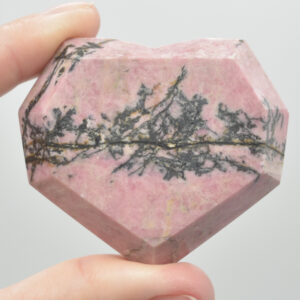 Rhodonite Gemstone Faceted Heart - 5cm #10