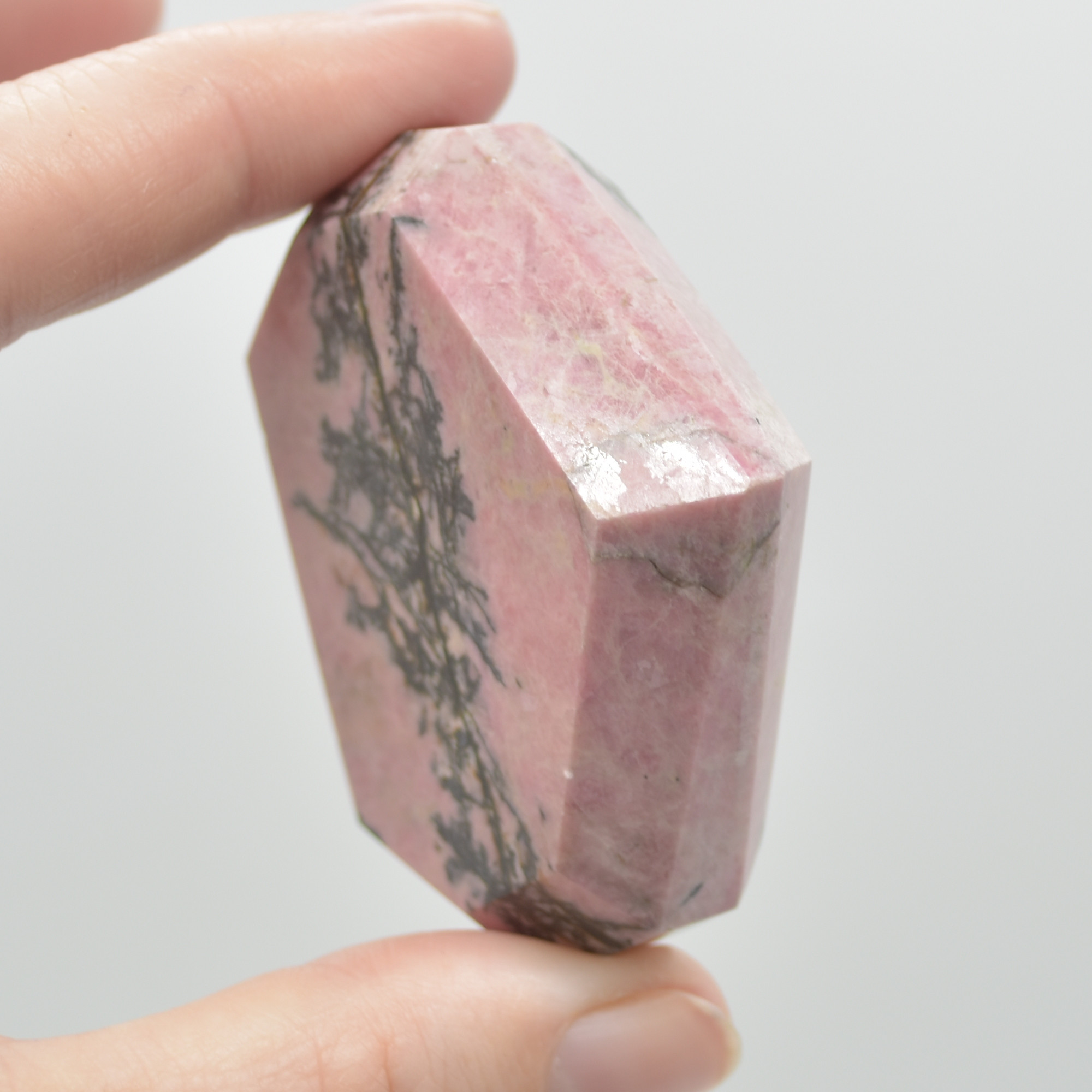 Rhodonite Gemstone Faceted Heart - 5cm #10 - Image 5