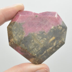 Rhodonite Gemstone Faceted Heart - 5cm #11