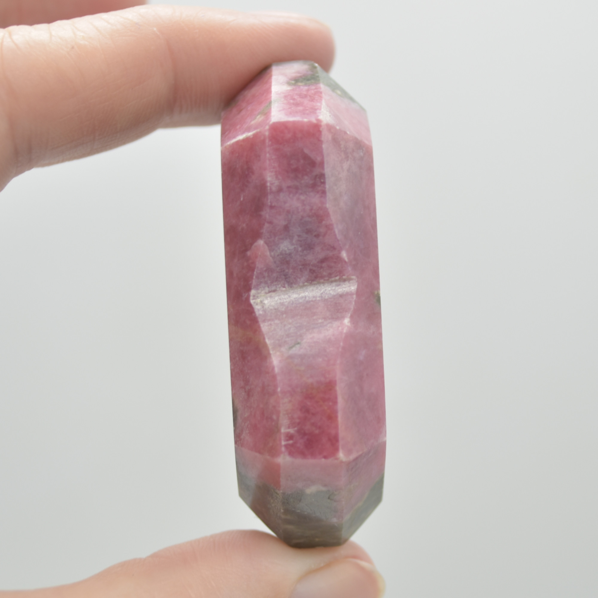 Rhodonite Gemstone Faceted Heart - 5cm #11 - Image 4