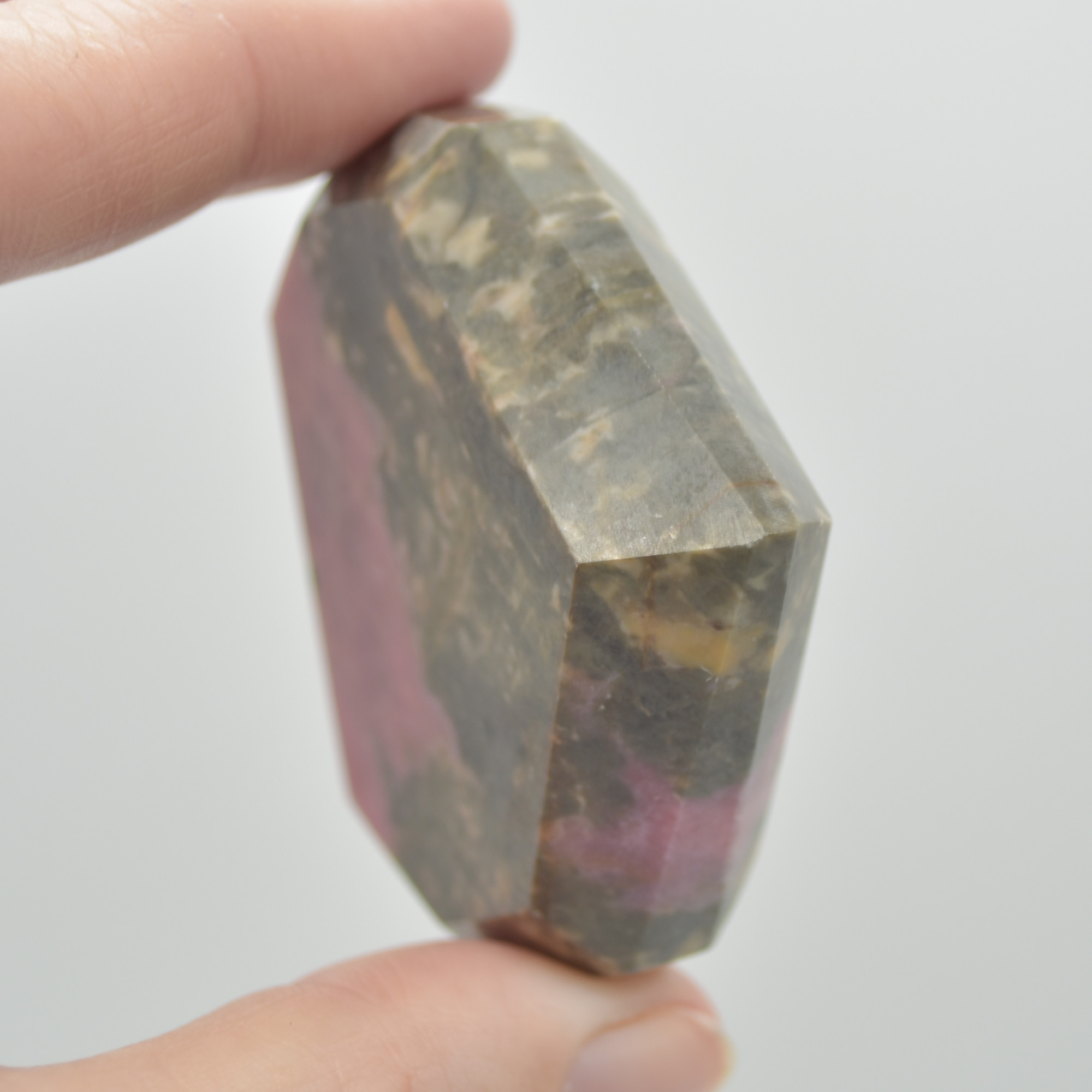 Rhodonite Gemstone Faceted Heart - 5cm #11 - Image 5