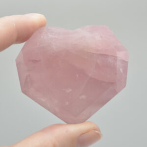 Rose Quartz Gemstone Faceted Heart - 4.5cm - 5cm - 1 Count