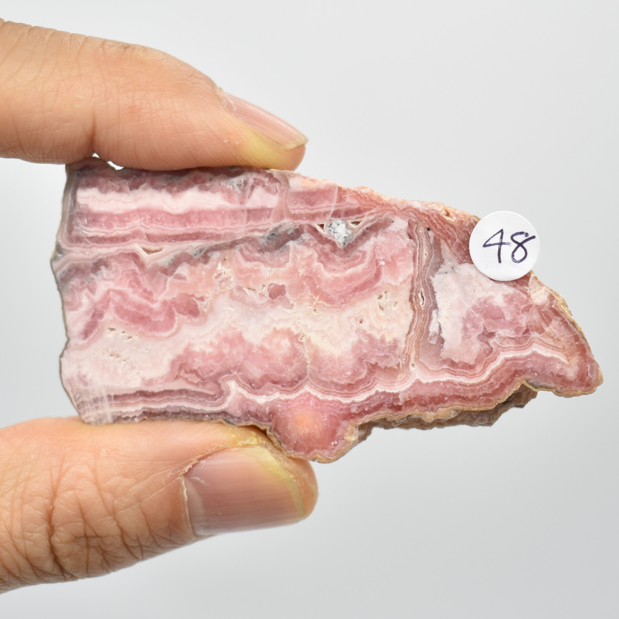 Raw Rhodochrosite Slab Slice Specimen from Argentina - 48 grams #48