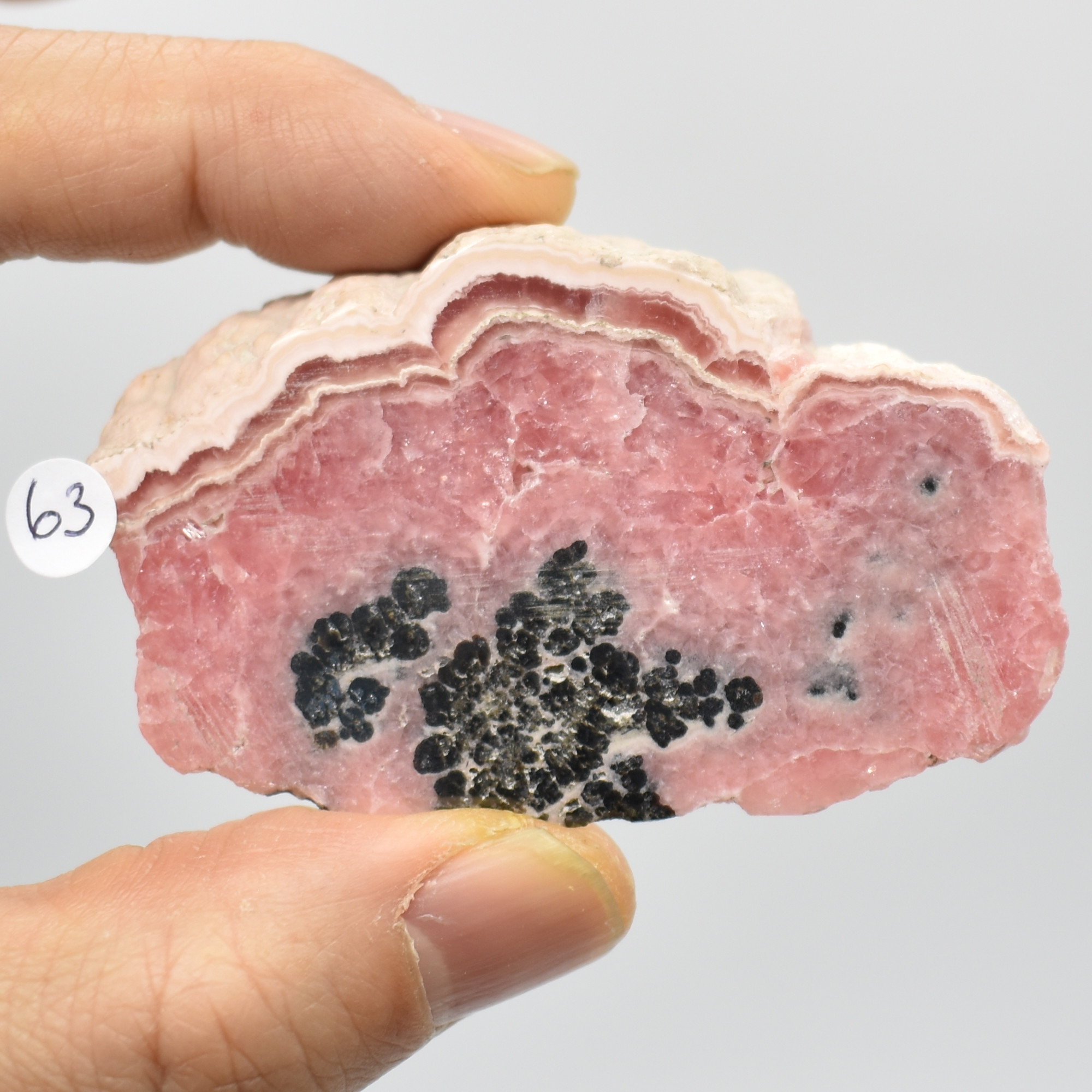 Raw Rhodochrosite Slab Slice Specimen from Argentina - 54 grams #63