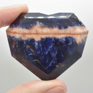 Sodalite Gemstone Faceted Heart - 5cm #01
