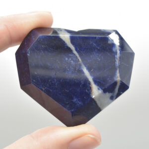 Sodalite Gemstone Faceted Heart - 5cm #02