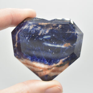 Sodalite Gemstone Faceted Heart - 5cm #03