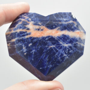 Sodalite Gemstone Faceted Heart - 5cm #04