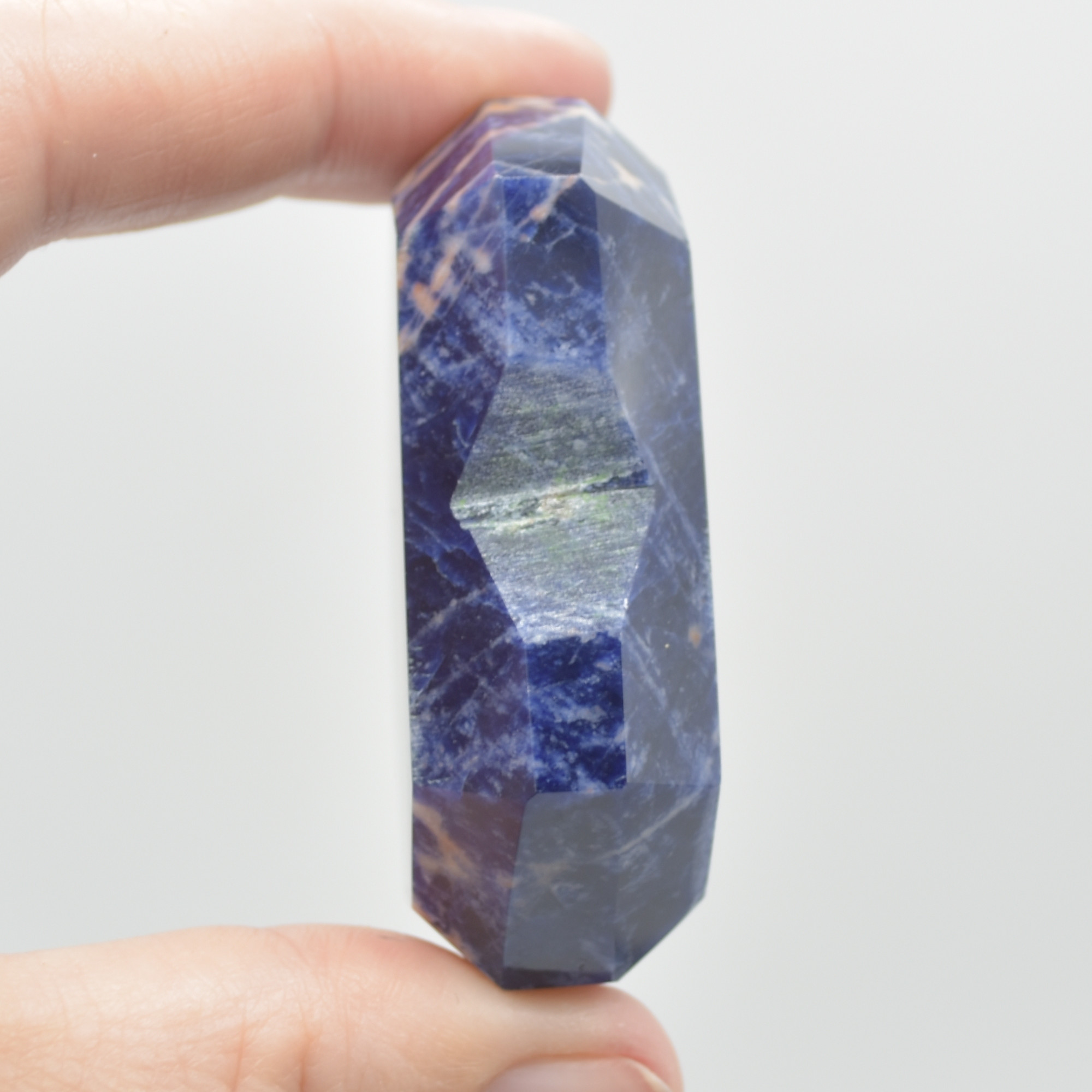 Sodalite Gemstone Faceted Heart - 5cm #04 - Image 4