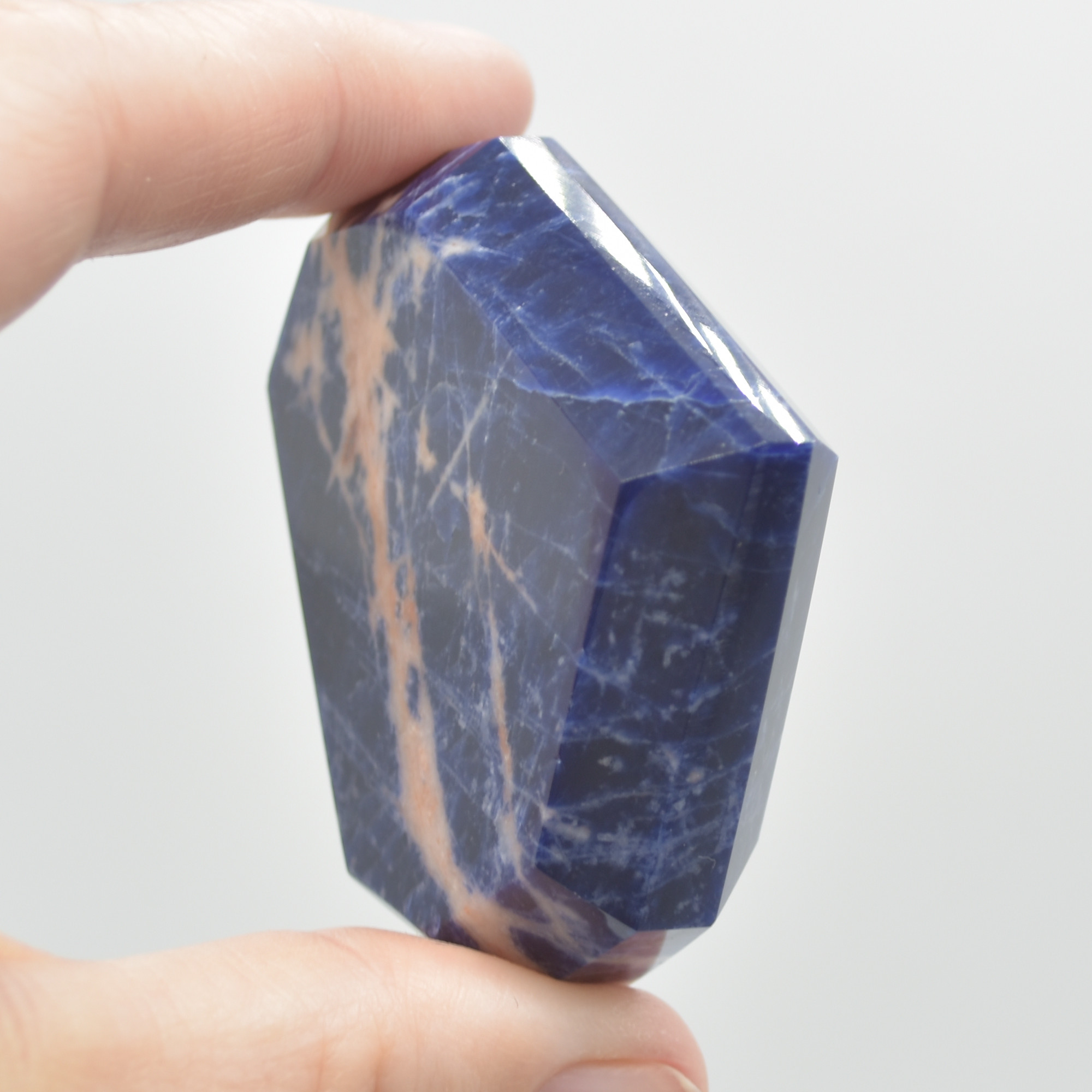 Sodalite Gemstone Faceted Heart - 5cm #04 - Image 6