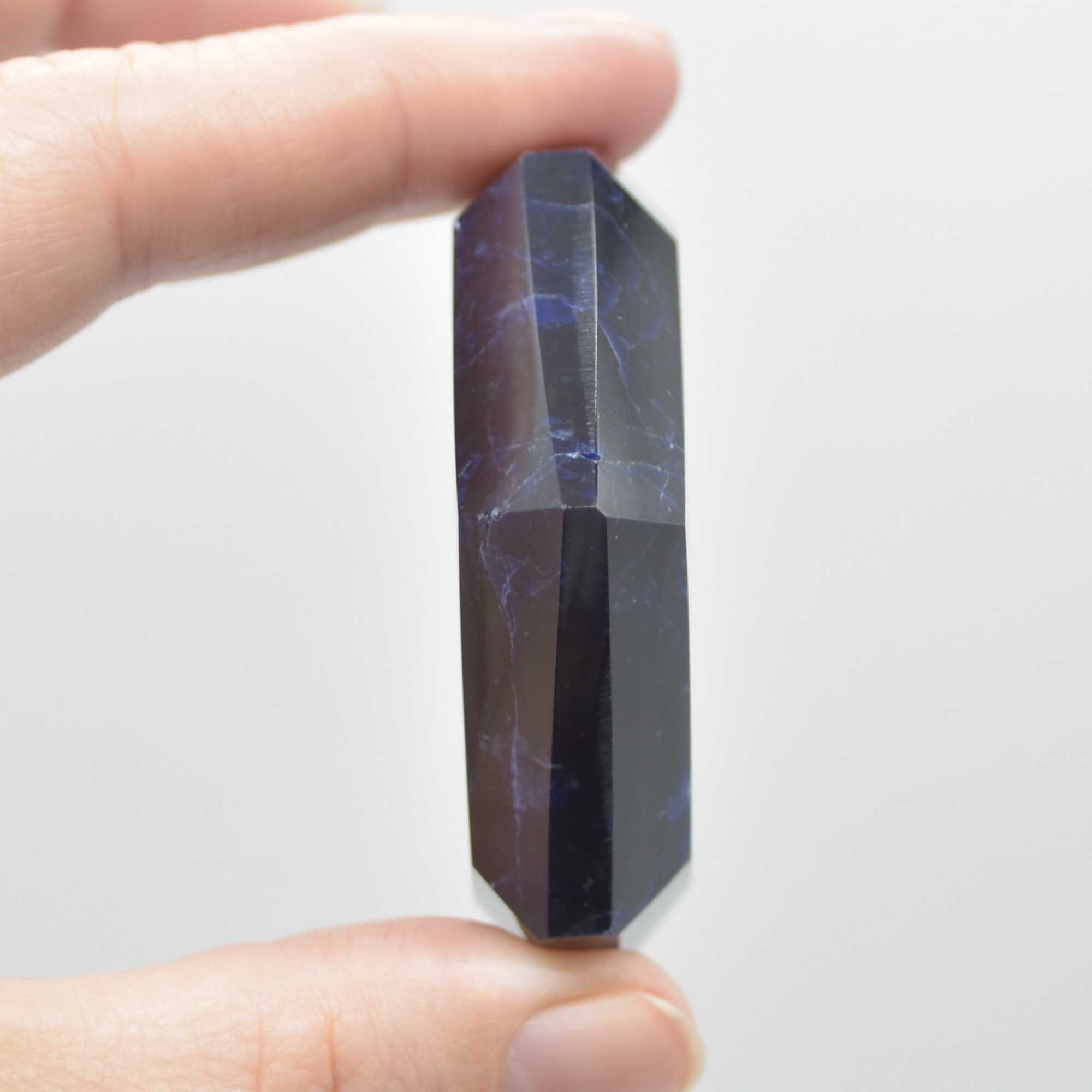 Sodalite Gemstone Faceted Heart - 5cm #06 - Image 5