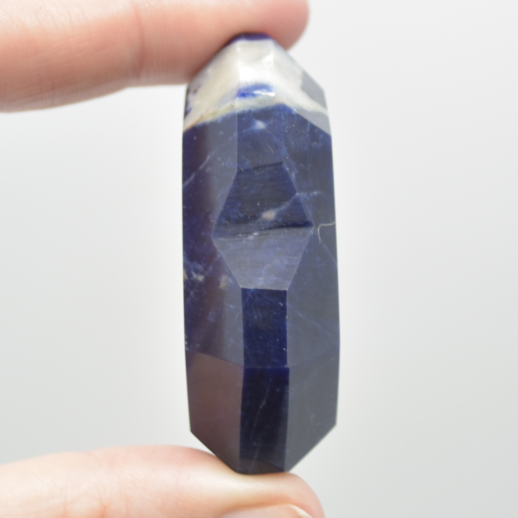 Sodalite Gemstone Faceted Heart - 5cm #07 - Image 4