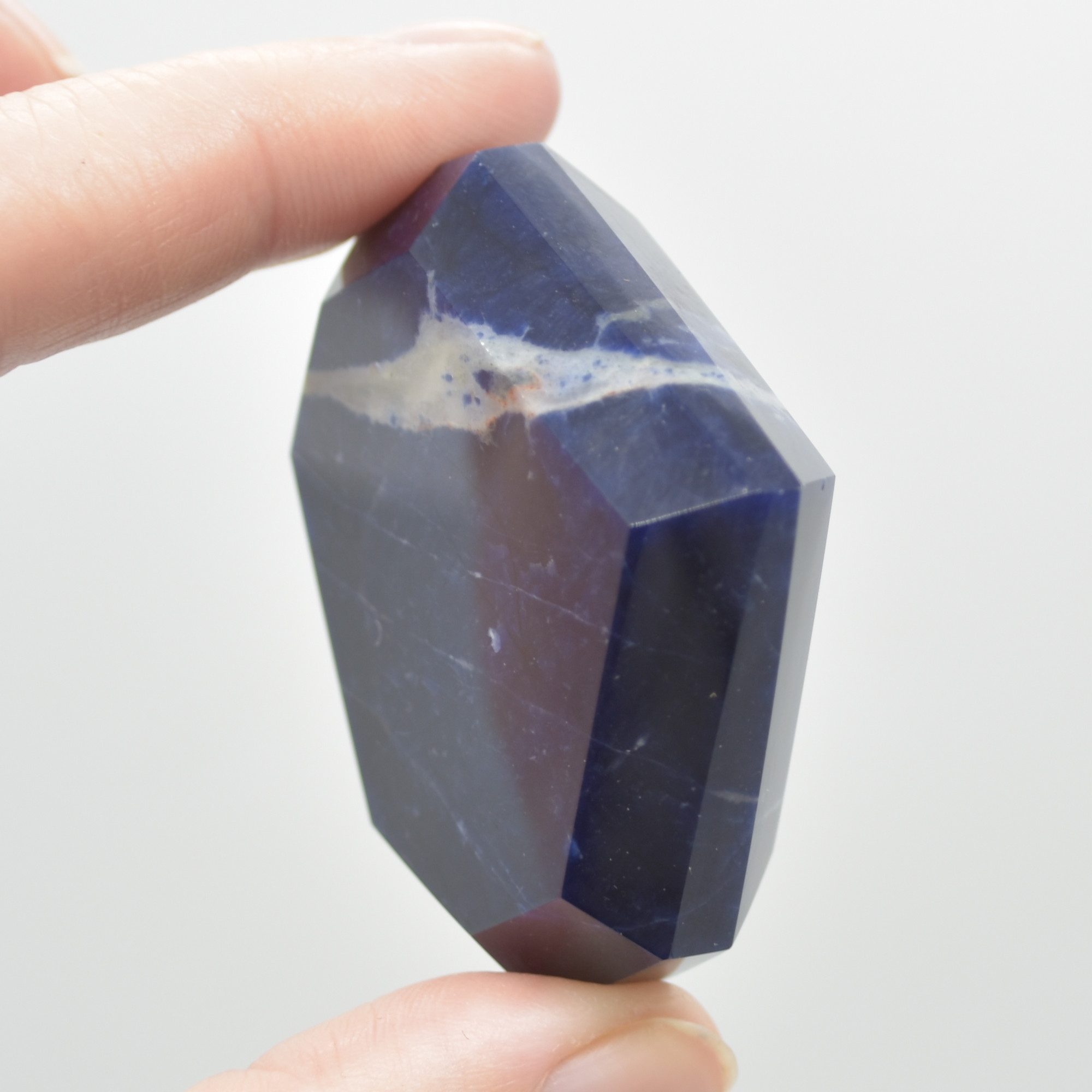 Sodalite Gemstone Faceted Heart - 5cm #07 - Image 5