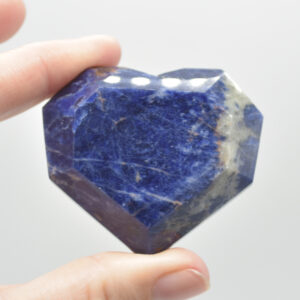 Sodalite Gemstone Faceted Heart - 5cm #08
