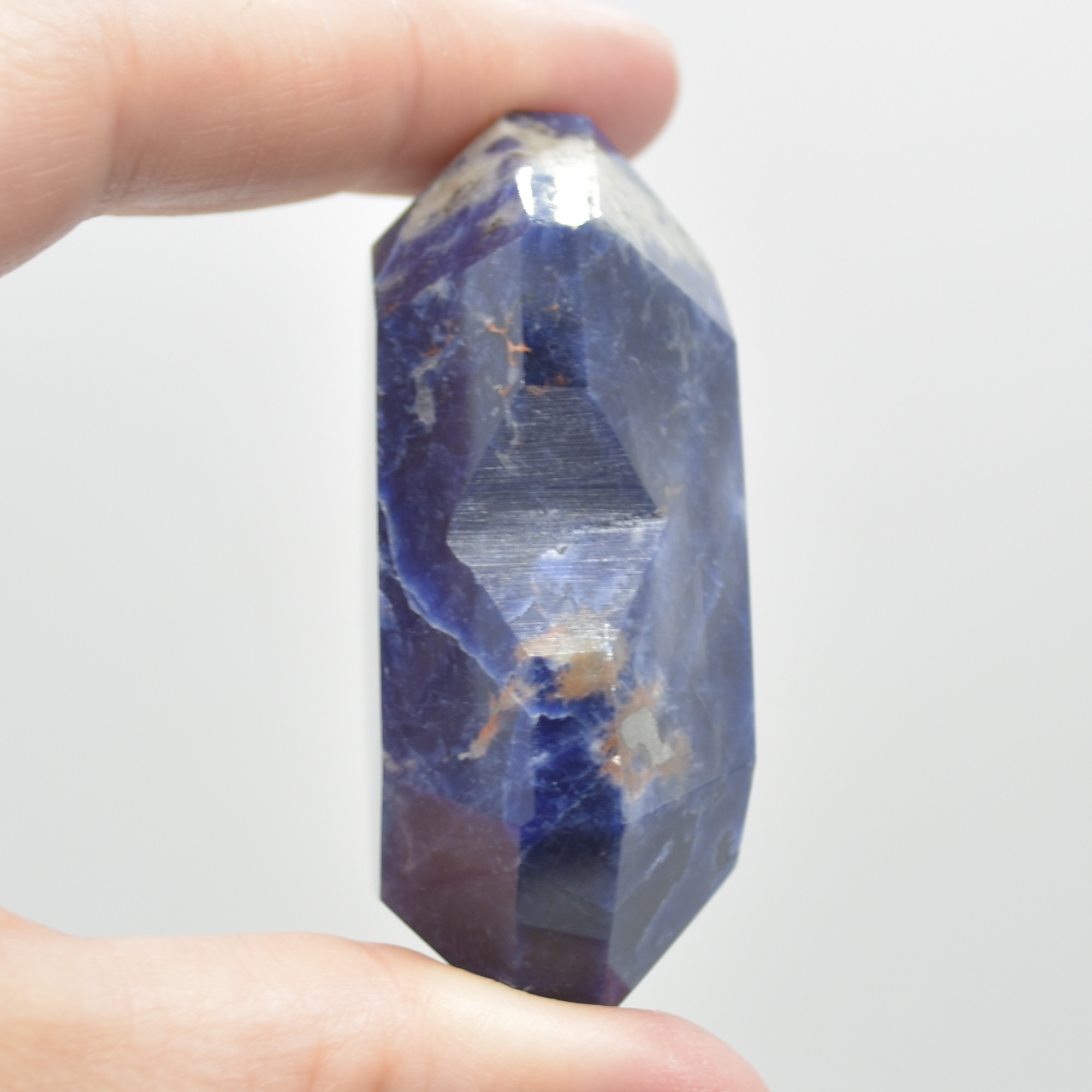 Sodalite Gemstone Faceted Heart - 5cm #08 - Image 4
