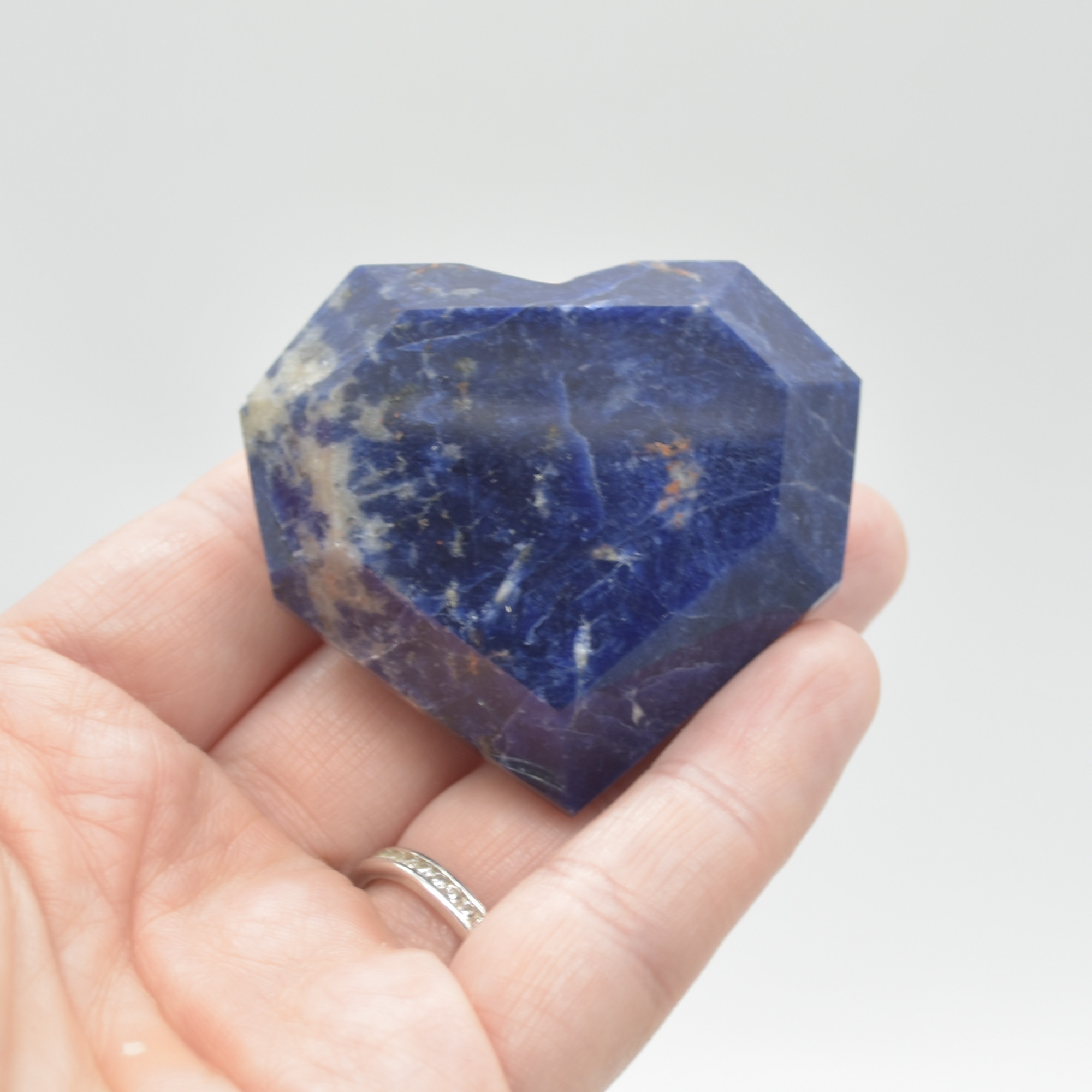 Sodalite Gemstone Faceted Heart - 5cm #08 - Image 6
