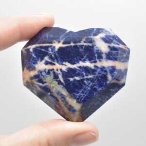 Sodalite Gemstone Faceted Heart - 5cm #09