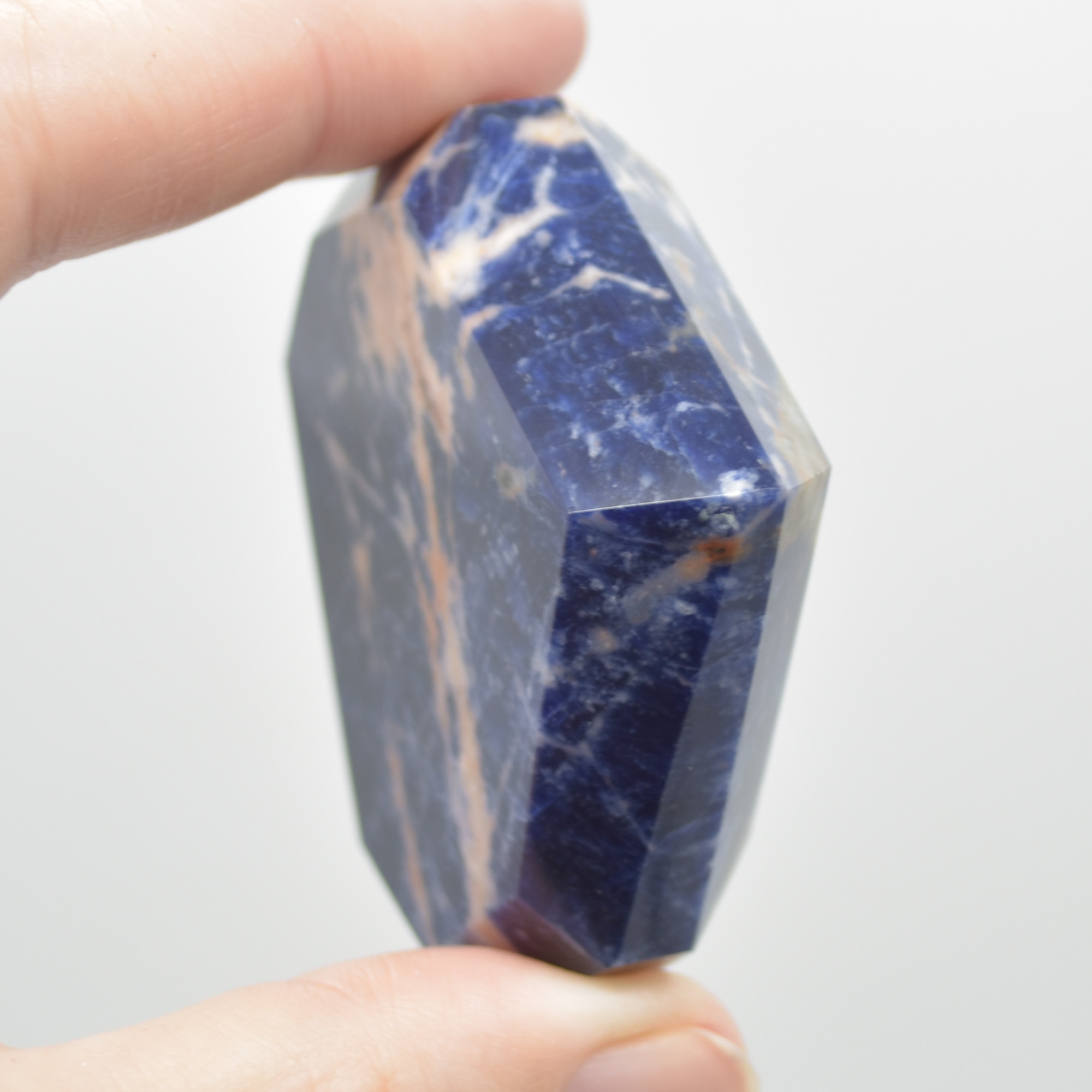 Sodalite Gemstone Faceted Heart - 5cm #09 - Image 5