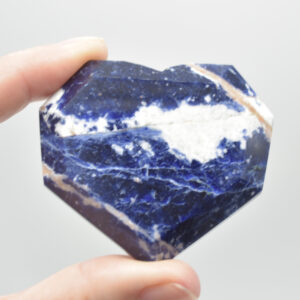 Sodalite Gemstone Faceted Heart - 5cm #10