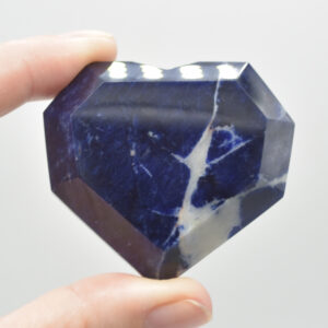 Sodalite Gemstone Faceted Heart - 5cm #11