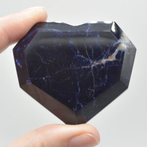 Sodalite Gemstone Faceted Heart - 5cm #12